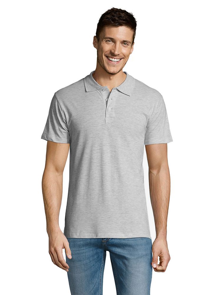 Рубашка поло мужская Summer 170 светло-серый меланж, размер XXL