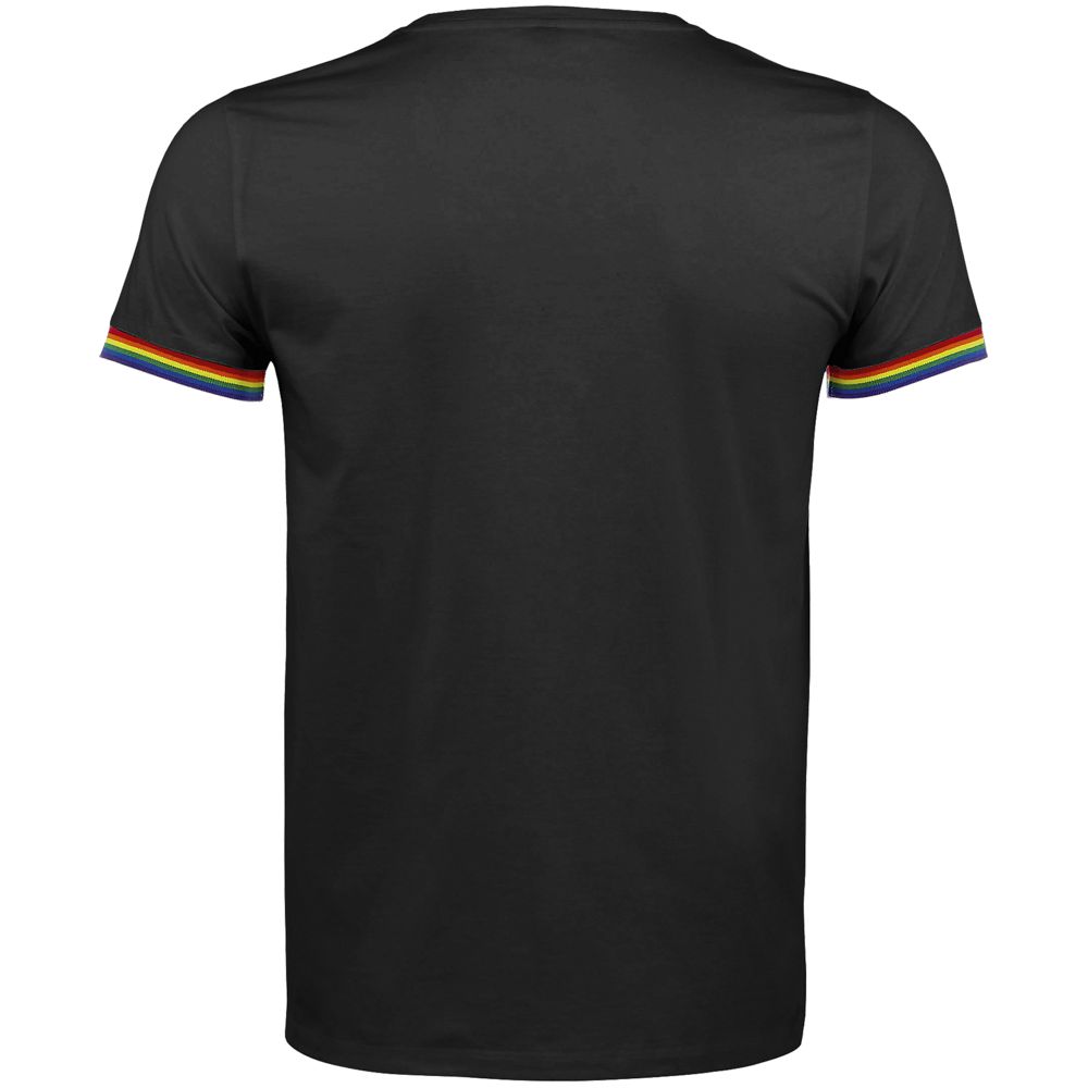 Футболка мужская Rainbow Men, черная с многоцветным, размер 4XL