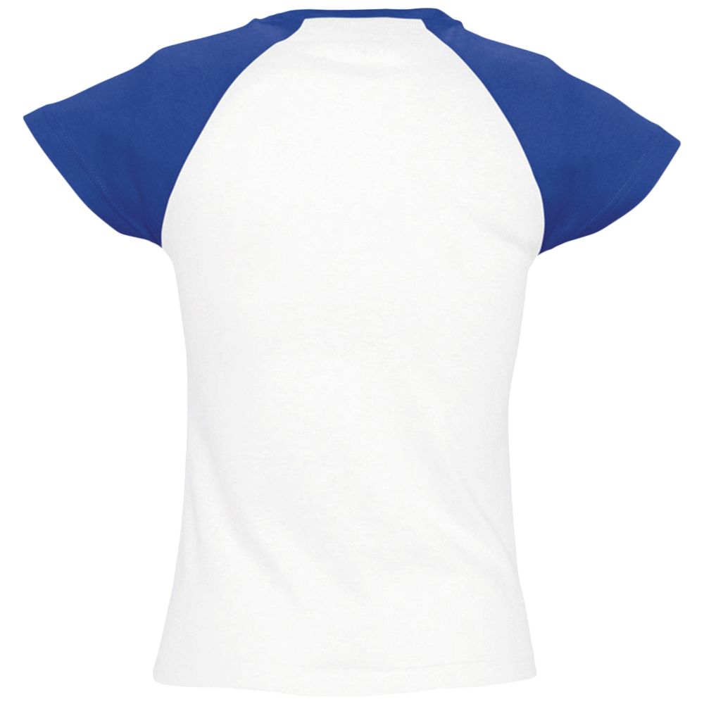 Футболка женская Milky 150 белая с ярко-синим, размер XL