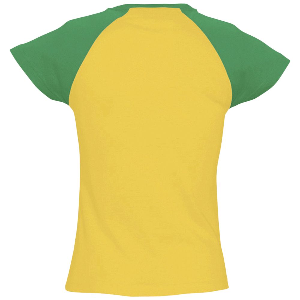 Футболка женская Milky 150 желтая с зеленым, размер XL