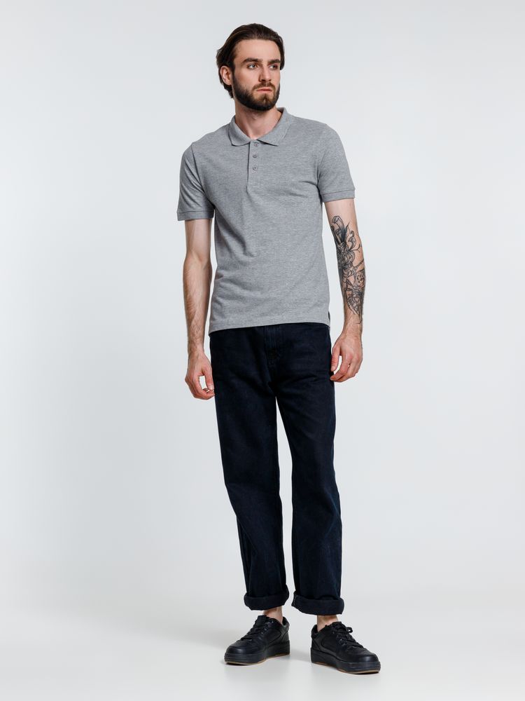 Рубашка поло мужская Adam, серый меланж, размер XXL