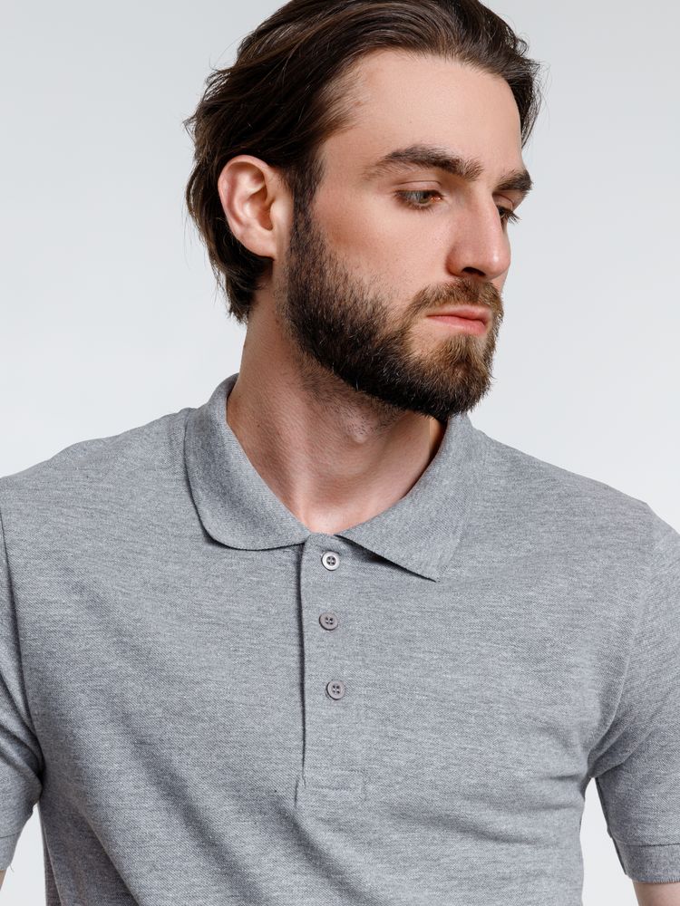 Рубашка поло мужская Adam, серый меланж, размер XXL