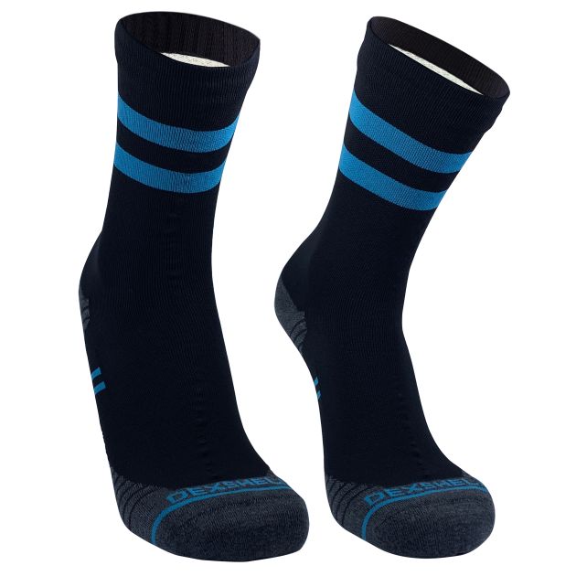 Водонепроницаемые носки Running Lite, черные с голубым, размер XL