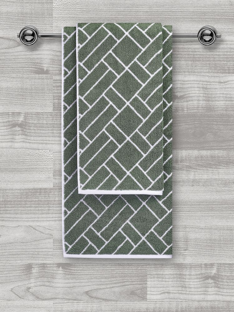 Полотенце махровое Tiler Medium, зеленое