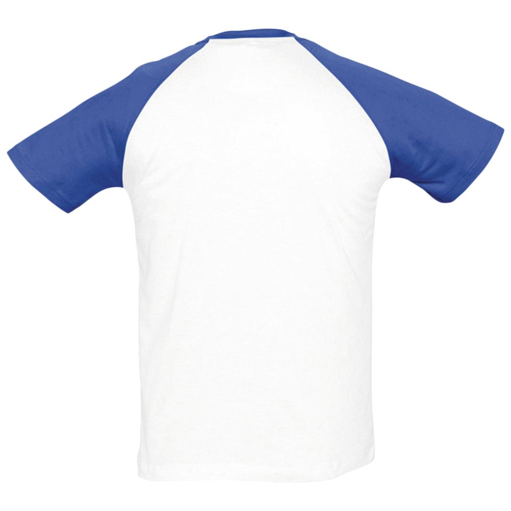 Футболка мужская двухцветная Funky 150, белая с ярко-синим, размер XXL