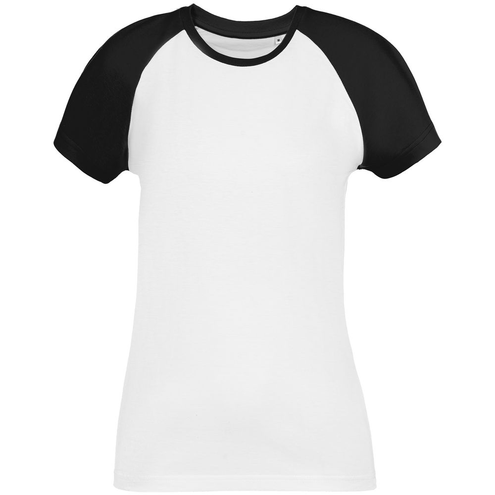 Футболка женская T-bolka Bicolor Lady белая с черным, размер XL