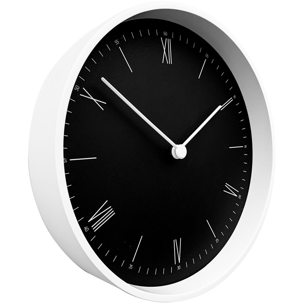 Часы настенные Arro, черные с белым