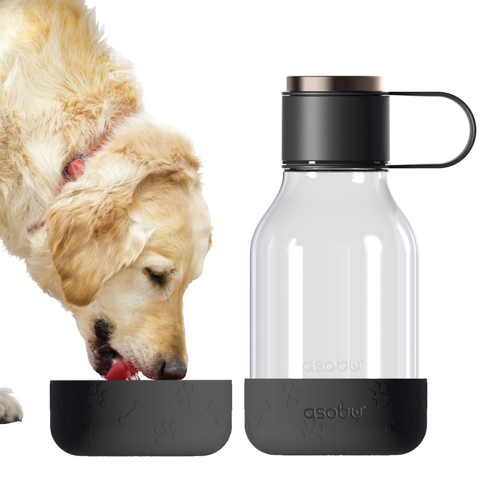 Бутылка для воды с миской для питомца Dog Water Bowl Lite, черная