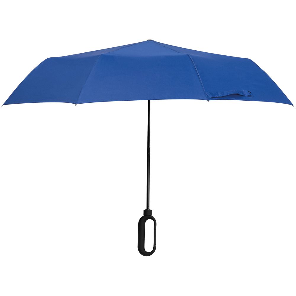 Зонт складной Hoopy с ручкой-карабином, синий